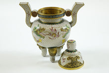 Load image into Gallery viewer, Early 20th Century Chinese Cloisonne Tripod w/ top
