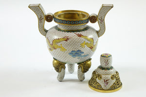 Early 20th Century Chinese Cloisonne Tripod w/ top