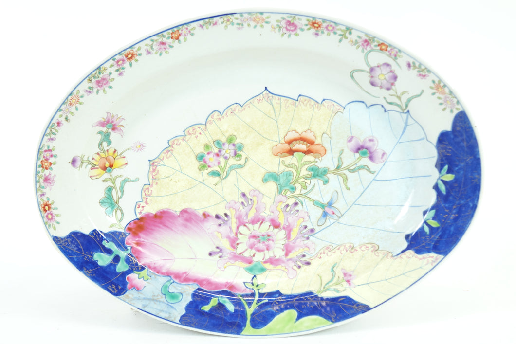 Chinese Export Tobacco Leaf Platter