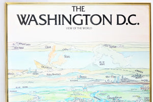 Washington D.C. View of the World, Print of original Watercolor & Pen