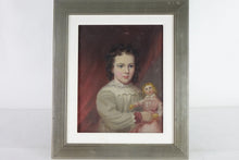 Load image into Gallery viewer, Boy with Doll Portrait, 19th Century Original Oil Painting on Canvas

