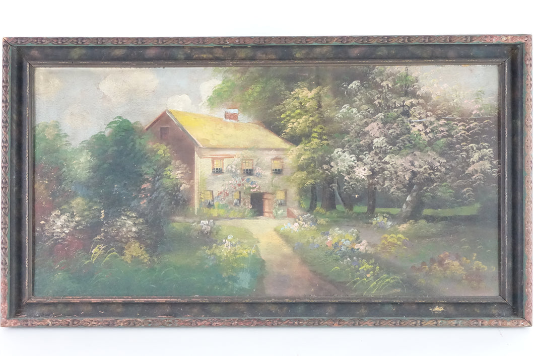 Antique Cottage, Original Oil Painting on Canvas