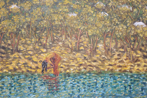 Woman at the Water, Original Oil on Canvas, Signed