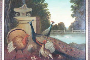 Peacocks and Birds, Original Oil on Canvas