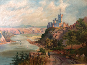 18th Century The Castle Oil on Canvas Signed on the Bottom