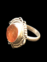 Load image into Gallery viewer, Ornamental Orange Kufi Ring Size 8.75
