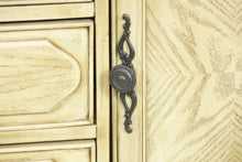 Load image into Gallery viewer, Marble Top White Wash Sideboard (62" x 22" x 40")