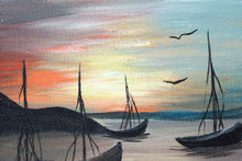Load image into Gallery viewer, Boats on the Water, Original Oil Painting on Canvas, Signed
