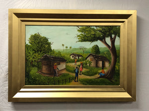 Villagescape, Original Paint on Board, Sighned on the Bottom