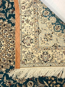 Very Fine Persian Nain Wool and Silk