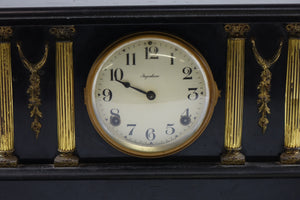 Antique Mantel Clock Ingraham with Marble & Bronze