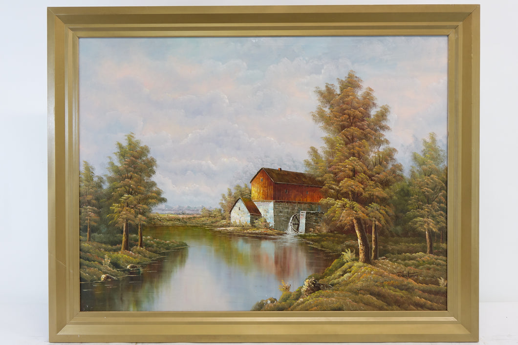 The Mill, Large Original Oil on Canvas, Signed