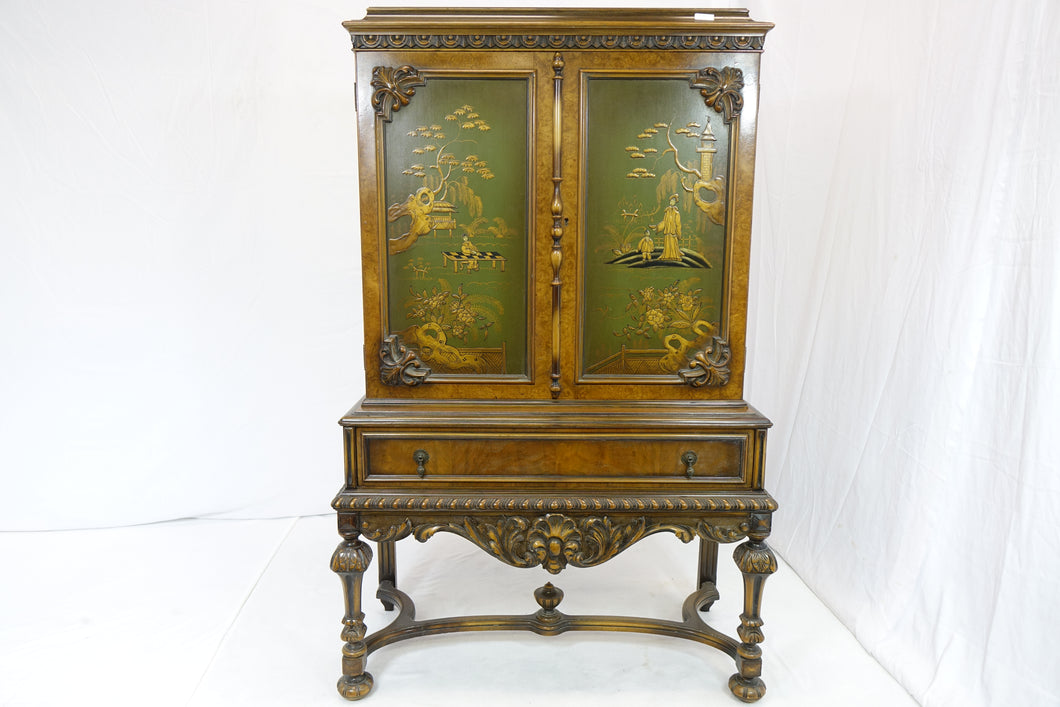 Beautiful Hand-Painted Cabinet With Elaborate Woodwork(18