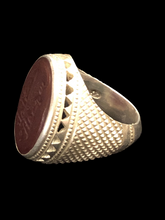 Load image into Gallery viewer, Large Engraved Kufi Ring Size 9.75
