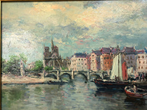 European Scene Original Oil on Canvas Signed at the Bottom