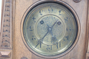 Antique Small Wood Clock (16" x 8" x 31")