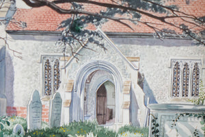 The Church Watercolor Old European School