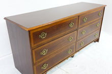 Load image into Gallery viewer, 8 Drawers Dresser With Inlay And Brass Handles(66&quot; x 21&quot; x 30.75&quot;)
