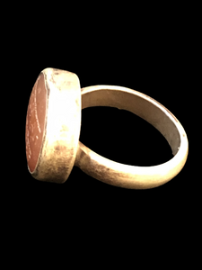 Large Oval Marked Kufi Ring Size 8