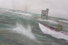 Load image into Gallery viewer, Racing the Storm Watercolor Painting 1970 Signed on the Bottom
