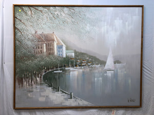 Large European School Oil on Canvas Signed on the Bottom