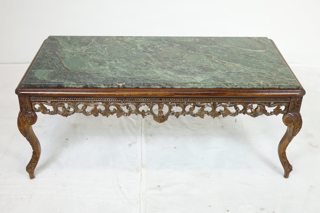 Vintage Heavily Carved Granite Top Coffee Table (41