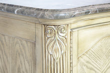 Load image into Gallery viewer, Marble Top White Wash Sideboard (62" x 22" x 40")