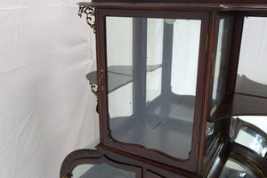 Amazing Antique Glass Decorative Cabinet (38.5" x 13.5" x 67.5")