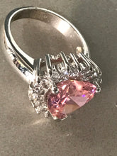 Load image into Gallery viewer, Heart-Shaped Rhinestone Sterling Silver Ring
