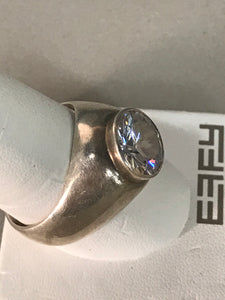 Sterling Silver Circular Stone Ring
