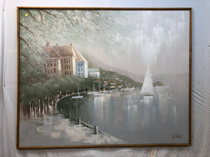 Large European School Oil on Canvas Signed on the Bottom