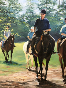 Horse Riders Original Oil on Canvas Signed on the Bottom