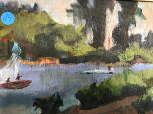 The River Oil on Board Signed at the Bottom