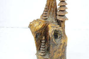 Carved Wood Decorative Sculpture (11" x 11" x 42")