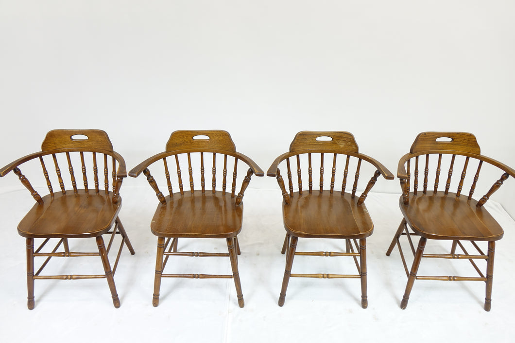 4 All Wood Armed Chairs (23.5