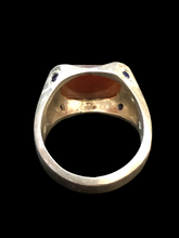 Load image into Gallery viewer, Inscribed Orange Kufi Ring Size 9
