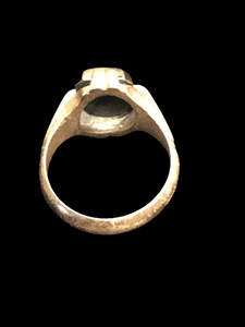 Black Engraved Stone Kufi Ring Size 8.25