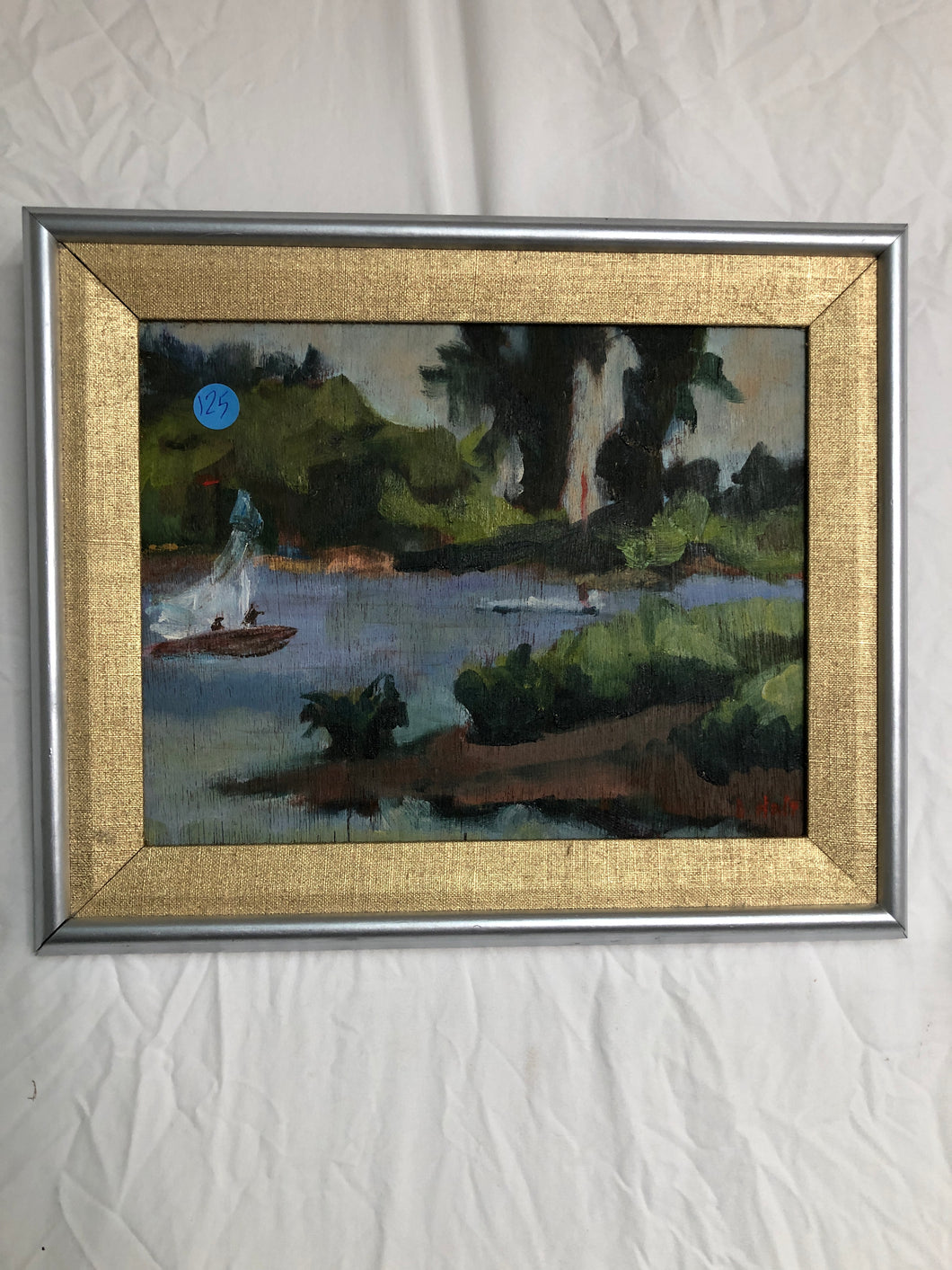 The River Oil on Board Signed at the Bottom