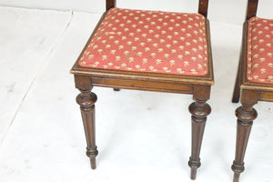 Pair Of Vintage Chairs With Elaborate Woodwork (17.5" x 17.5" x 43")
