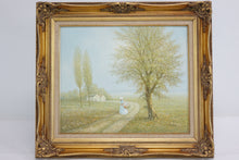 Load image into Gallery viewer, Landscape with a Lady, Original Oil on Canvas, Signed
