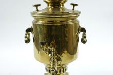 Load image into Gallery viewer, Antique Brass Russian Samovar 19th Century with Stamps
