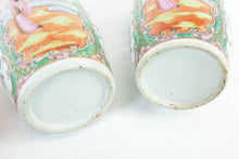 Load image into Gallery viewer, Pair of Antique Chinese Famille Rose Porcelain Vases
