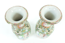 Load image into Gallery viewer, Pair of Antique Chinese Famille Rose Porcelain Vases
