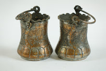 Load image into Gallery viewer, Pair of Antique Persian Brass Containers with/ Handles
