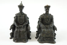 Load image into Gallery viewer, Pair Of Chinese Bronze Figures of Emperor And Empress
