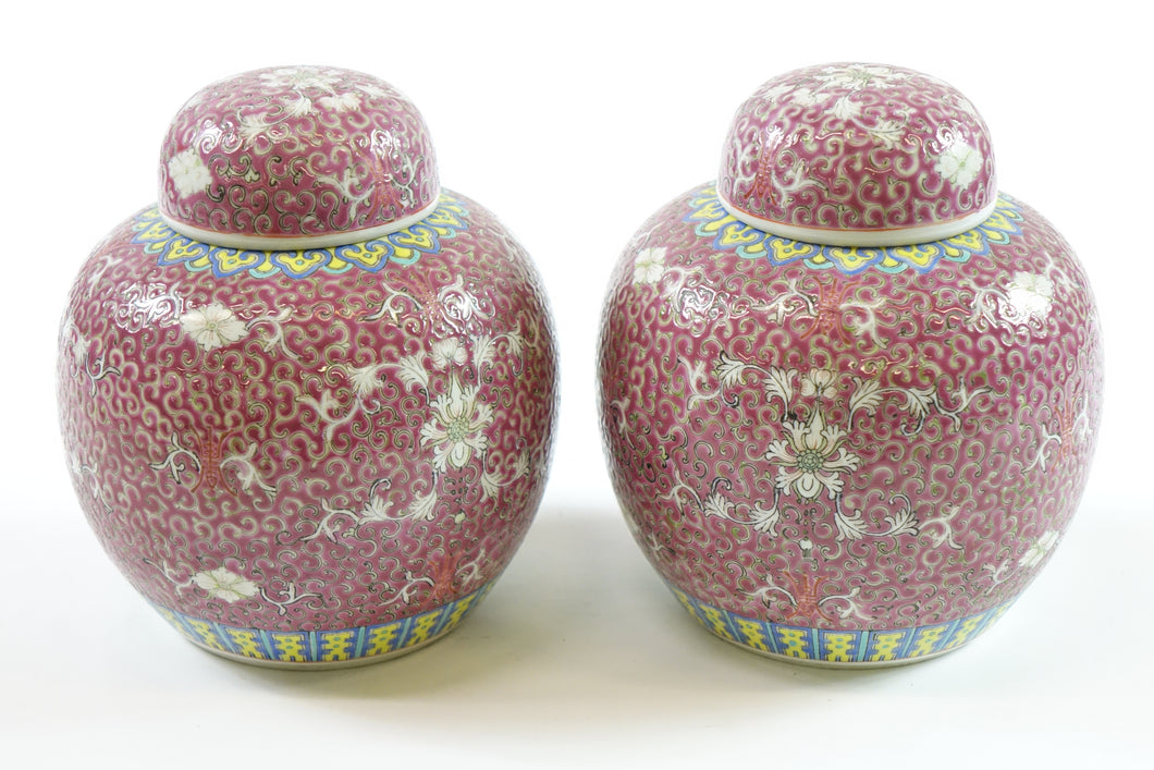 A Pair of Antique Jars w/ tops