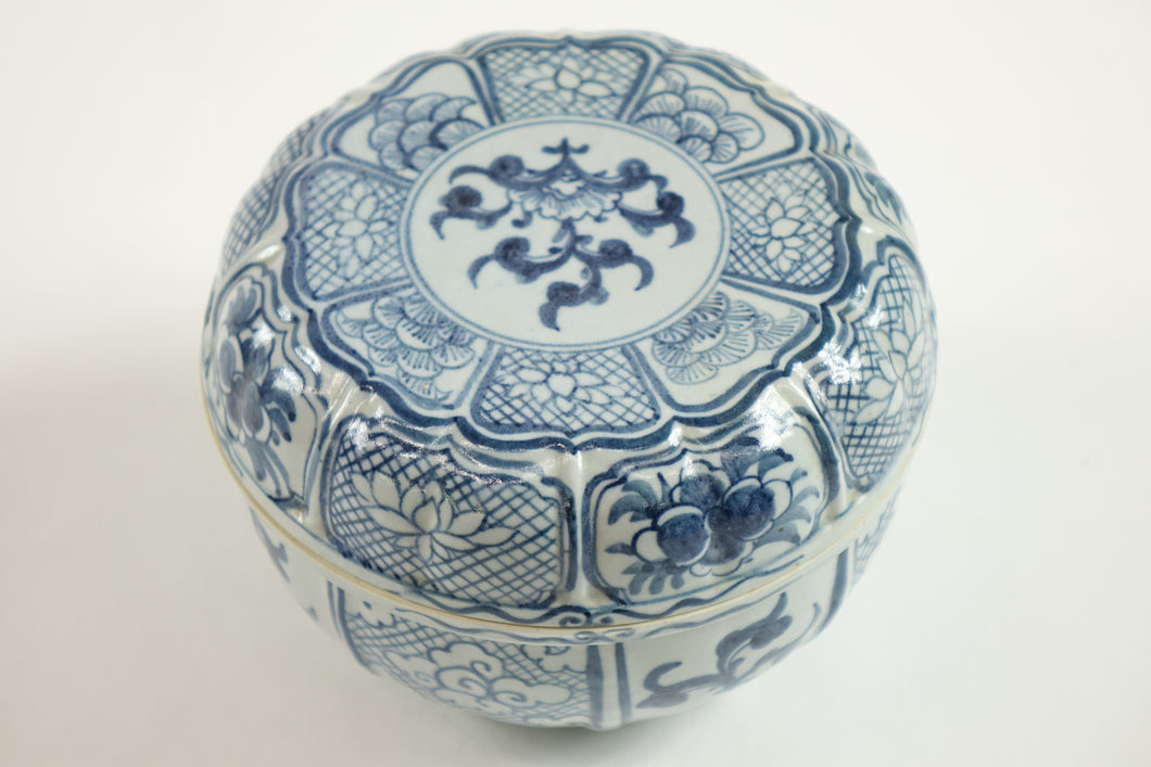 Early 20th Century Chinese Porcelain Blue and White Bowl w/ Top