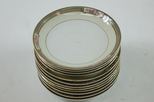 Antique Noritake M China HAVERFORD Pink Rose Gold Trim Dinnerware Set - 59 Piece