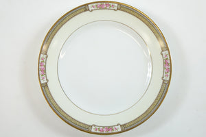 Antique Noritake M China HAVERFORD Pink Rose Gold Trim Dinnerware Set - 59 Piece