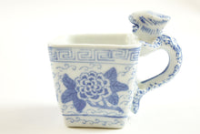 Load image into Gallery viewer, Chinese Blue Dragon White Ceramic SquareCup marked condition
